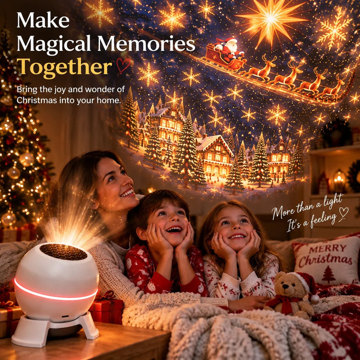 💫🎅 Turn Any Room Into a Christmas Wonderland – Holiday Projection Night Light