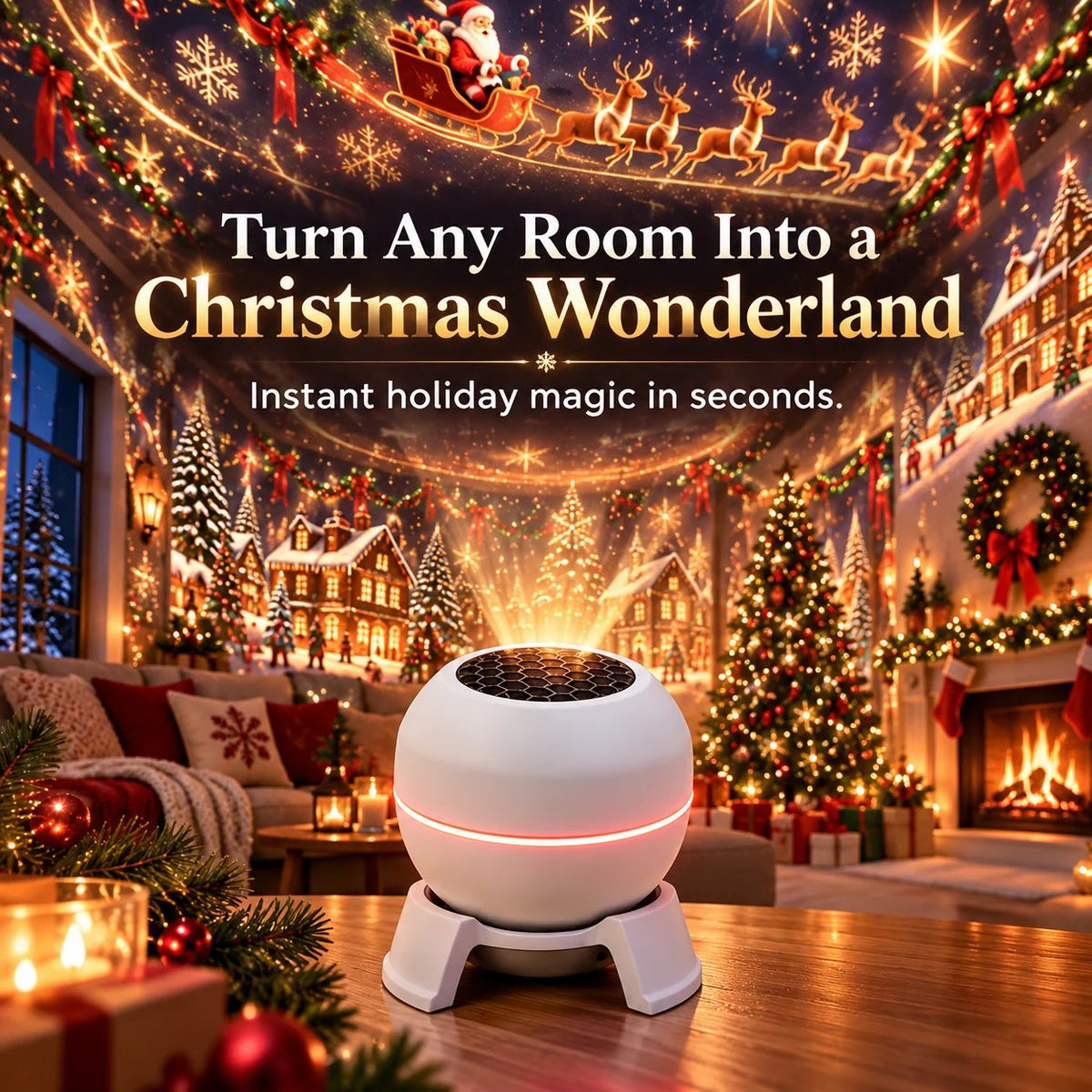 💫🎅 Turn Any Room Into a Christmas Wonderland – Holiday Projection Night Light