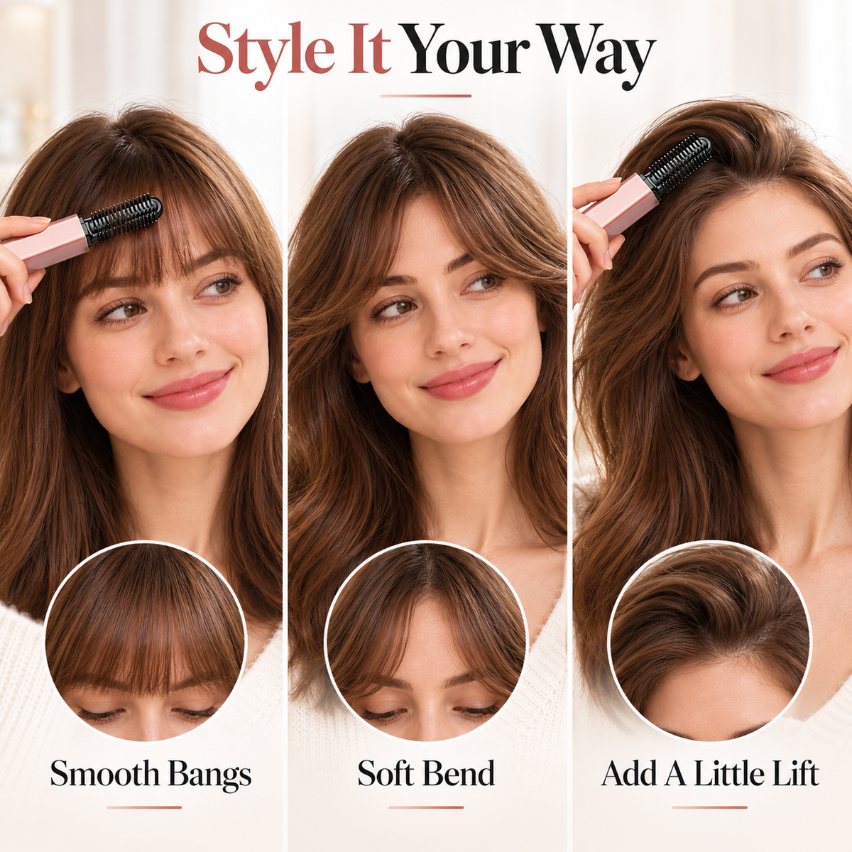 Cordless Mini Heated Styling Comb For Bangs & Touch-Ups