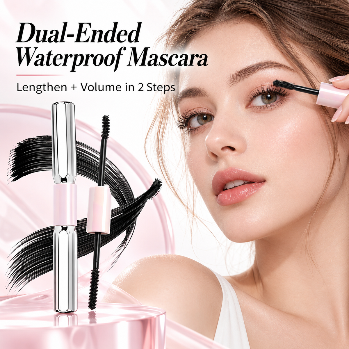Dual-Ended Waterproof Lengthening & Volumizing Mascara